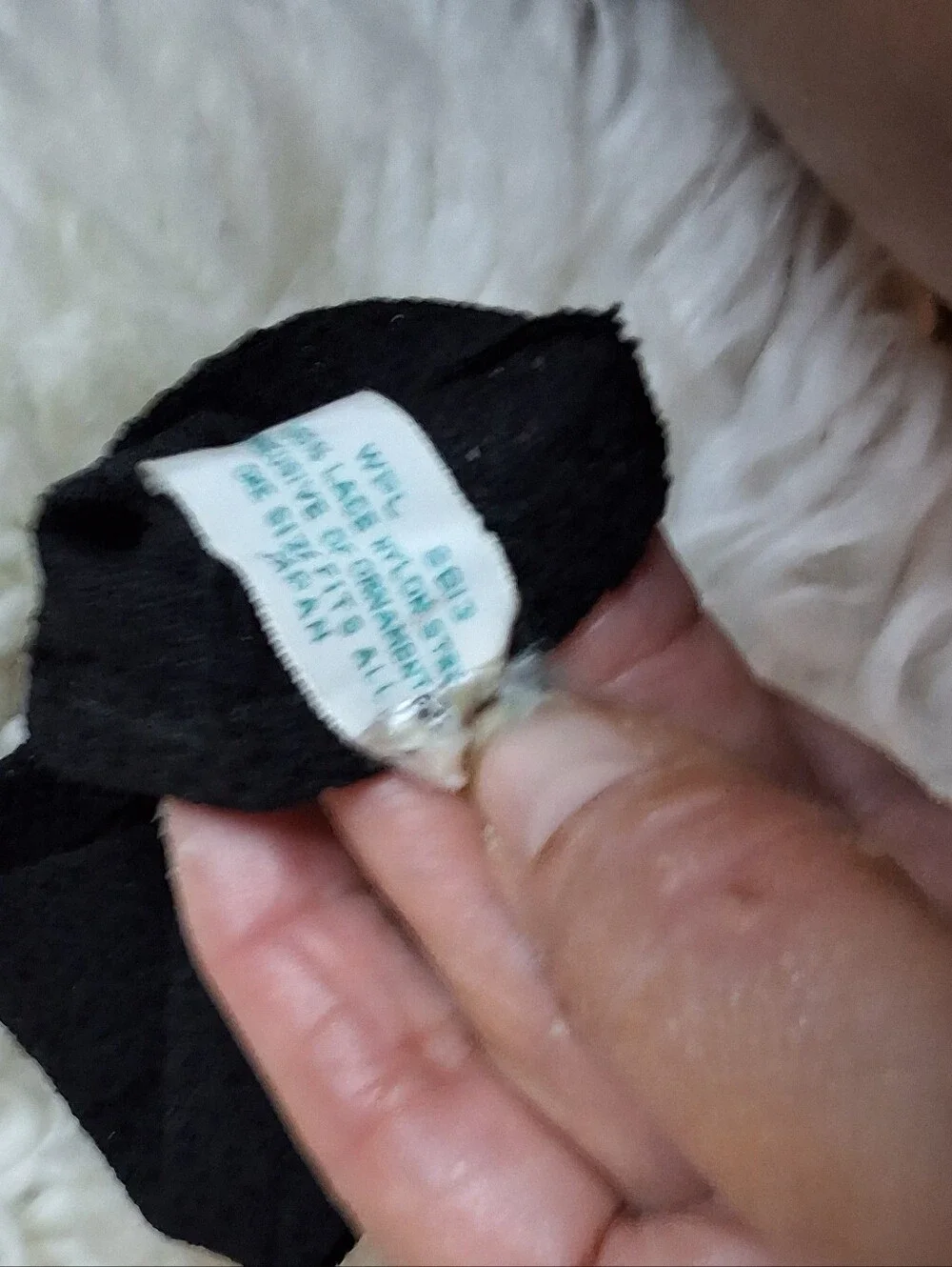 Vintage Black Crochet Lace Wrist Gloves Stretch Nylon One Size Formal